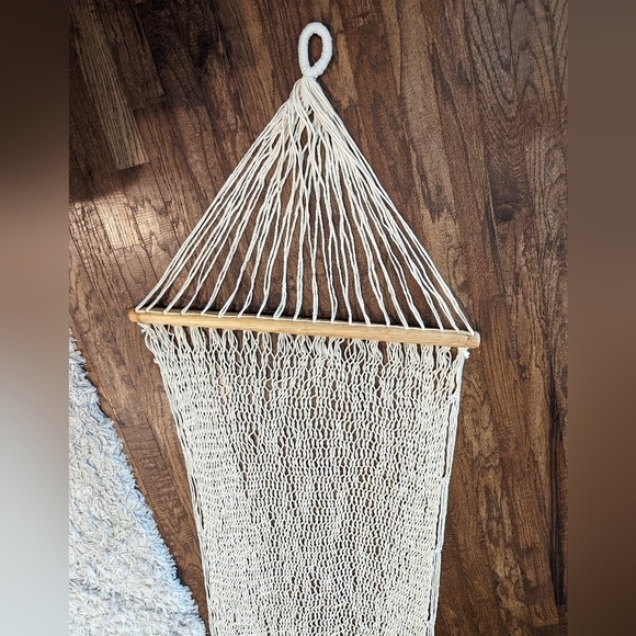 Artisan made cotton hammock with hardwood bar  New! - Picture 11 of 11